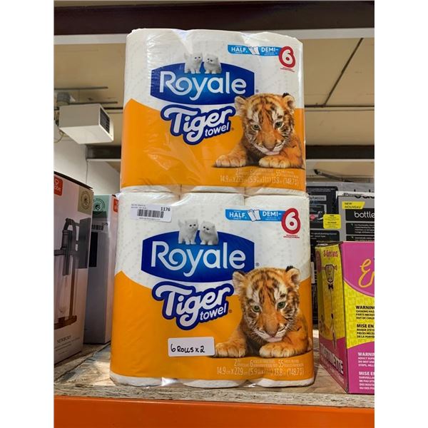 Royale Tiger Towel Paper Towel 6 Rolls Per Pack (2 Packs Total)