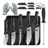 Image 1 : FULLHI 11PCS Butcher Knife Set, Non-Slip Butcher Boning Knife German Stainless Steel Chef Knife Set,