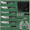 Image 2 : FULLHI 11PCS Butcher Knife Set, Non-Slip Butcher Boning Knife German Stainless Steel Chef Knife Set,