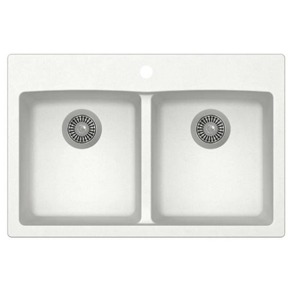 Allen + Roth Double Bowl Dual-Mount Kitchen Sink Model 5069408/73215004