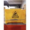 Image 2 : Yellow Wet Floor Caution Bucket With Wringer and Metal Handle