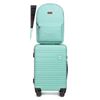 Image 1 : Light Green  Aklsvion PC+ABS Durable Carry-On Luggage with Spinner Wheels with Matching Backpack
