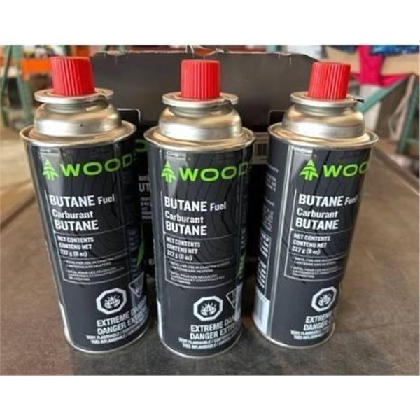 Woods Butane Fuel, Pack of 3x227g