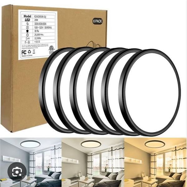 Slochi LED Ceiling Lights – Model 62429506-02, 28W, 6 Units