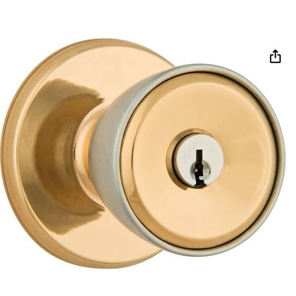 Weiser Elements Beverly Bronze/Chrome Keyed Entry Door Knobs – Lot of 6