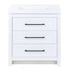 Image 1 : MOEN Genta 30.5-inch W x 34.4-inch H x 18.75-inch D Bathroom Vanity in White with Cultured Marble Co