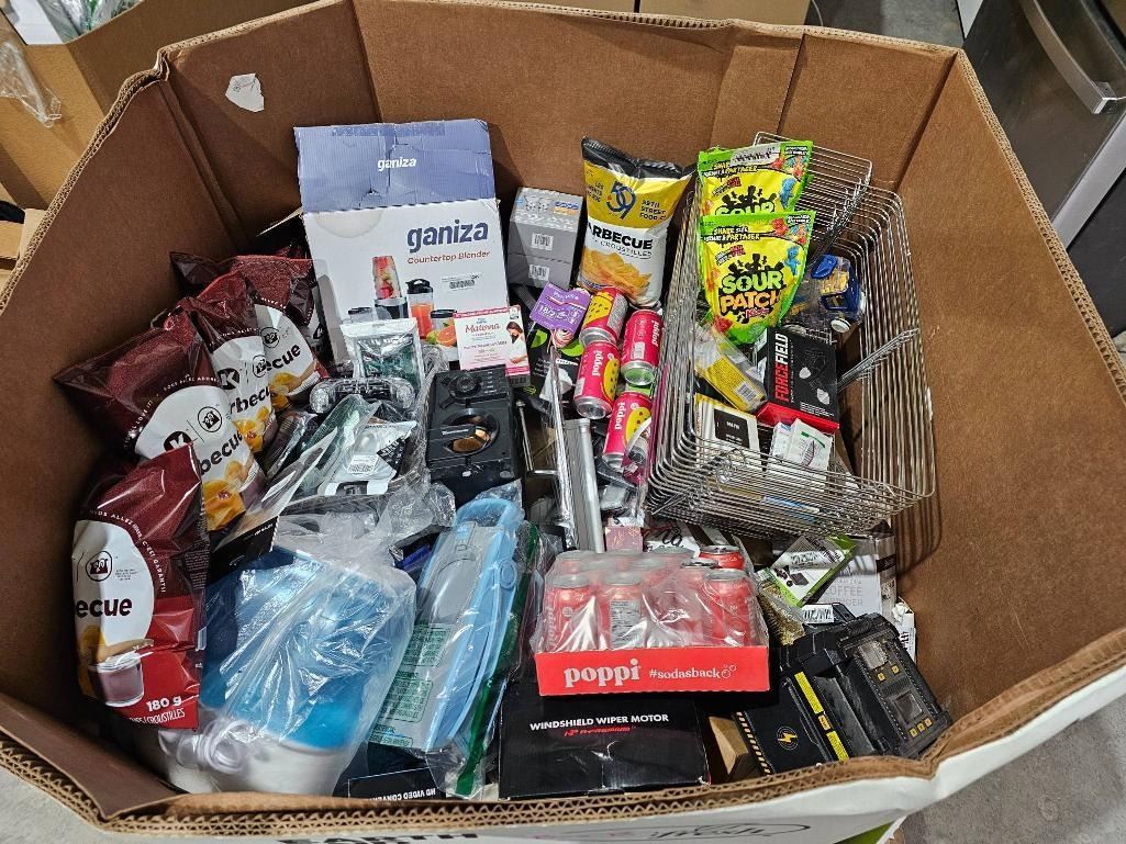 Mixed Lot of Assorted Consumer Goods Including Electronics and Snacks “B”