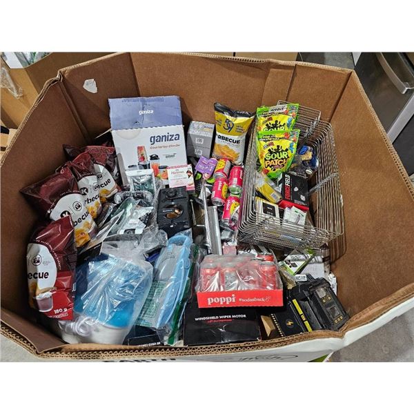 Mixed Lot of Assorted Consumer Goods Including Electronics and Snacks “B”