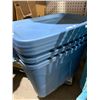 Image 4 : Set of Three Blue Storage Bins with Lids, 15.5 x 22 Inches