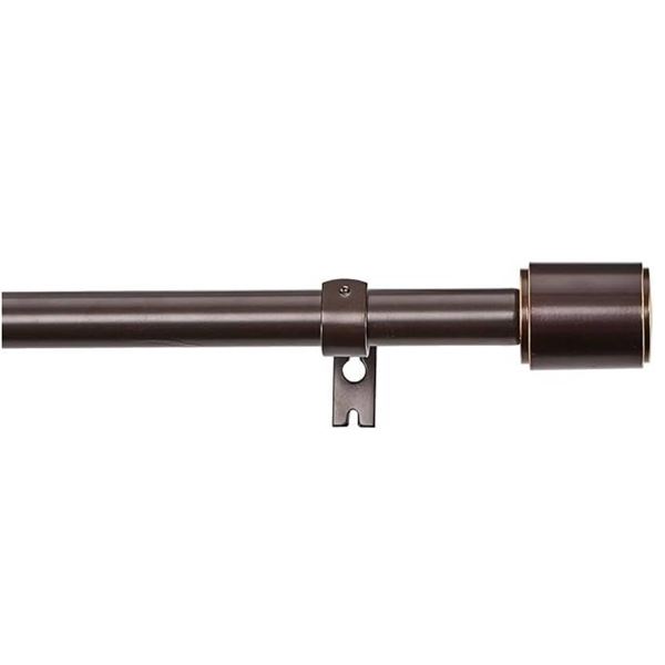 Amazon Basics Curtain Rod with Cap Finals – Espresso – 183-365 cm