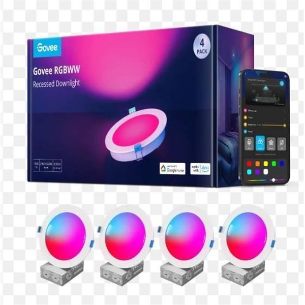 Govee RGBWW Recessed Downlight, 4-Pack