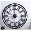 Image 1 : Roman Numeral Wall Clock with Metal Frame, 37 Inches Diameter