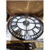 Image 2 : Roman Numeral Wall Clock with Metal Frame, 37 Inches Diameter