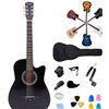 Image 1 : Rotefinch 38-Inch Black Acoustic Guitar Model XC03734 with Cutaway Design