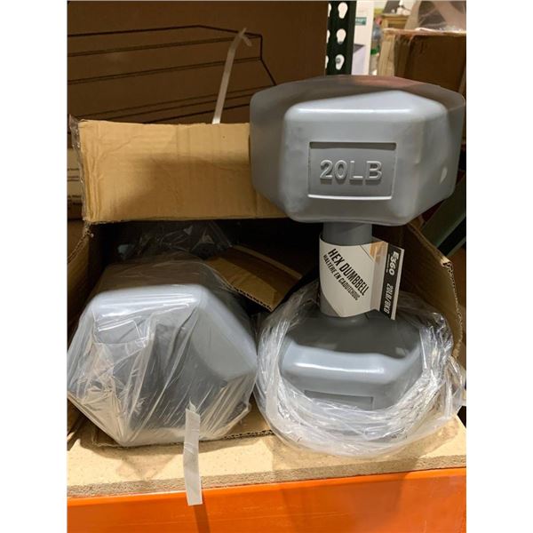 20 Lb Plastic Coated Hex Weight Set