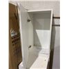 Image 2 : White Wall Cabinet with Hinged Door and Shelving 15Wx12Dx30″T