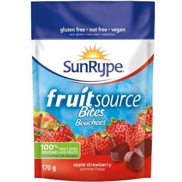 SunRype FruitSource Bites Apple Strawberry 12 x 170g