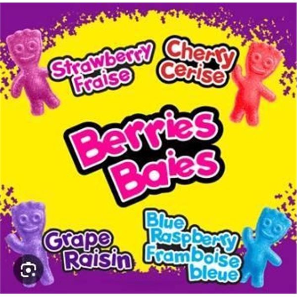 Sour Patch Kids Berries Soft Candy, 12 Packs of 150g Each
