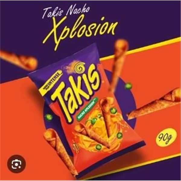 Takis Nacho Xplosion 90g Bags, Case of 18 Units