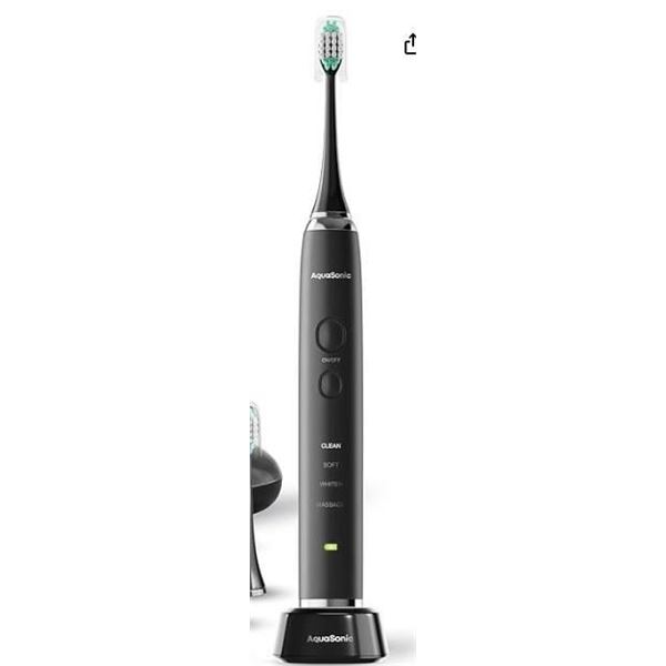 AquaSonic Black Series Ultra-Whitening Toothbrush with 4 Modes