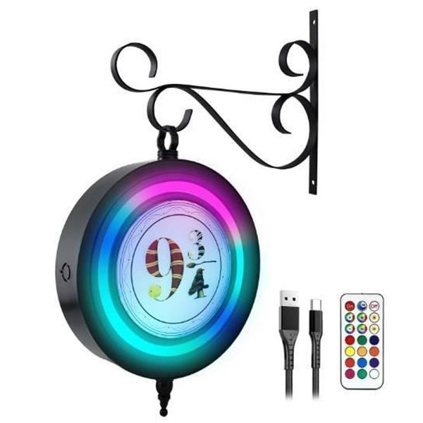 Wizard Decorations Night Lights: Platform 9 3/4 Sign Rechargeable Wall Lights Dimmable RGB Night Lig