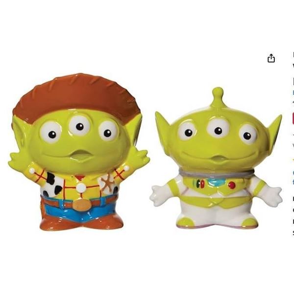 Disney Pixar Toy Story Alien Salt and Pepper Shakers, Model 6008689