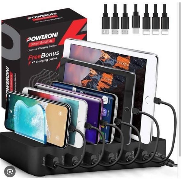 Poweroni PCSE-1DC Universal Charging Station for Multiple Devices