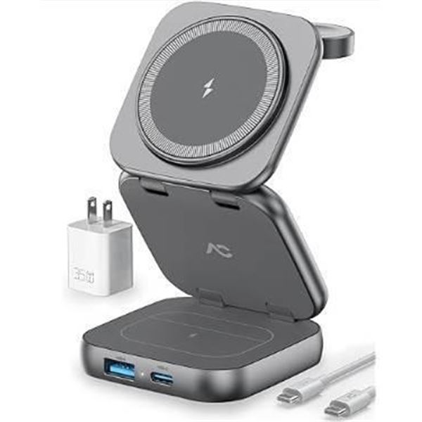 AC ISLAND W1 Flip Wireless Charger With Case and Accessories
