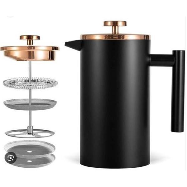 Miuly CT-0003 Stainless Steel Double Wall Coffee & Tea Brewer, 1000ml