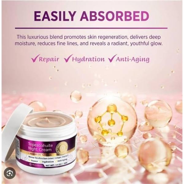 RoyceDerm Tepezcohuite Night Cream, 3.4 oz (100g)