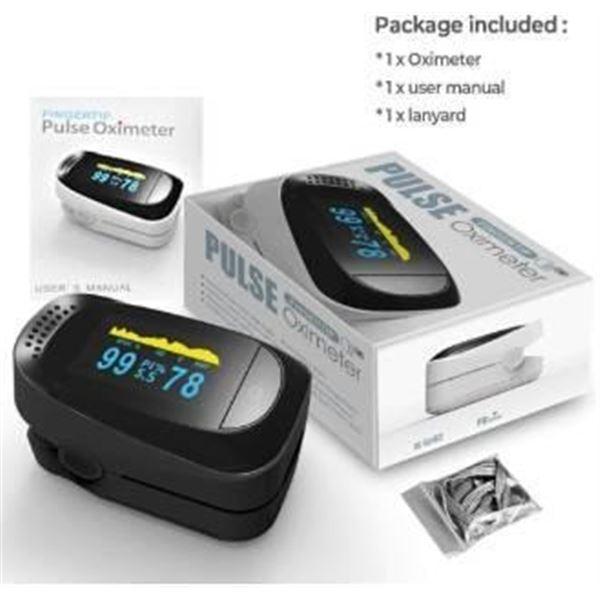 Fingertip Pulse Oximeter with Display and Lanyard