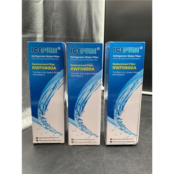 IcePure RWF0900A Refrigerator Replacement Water Filter Set (3 Pieces)