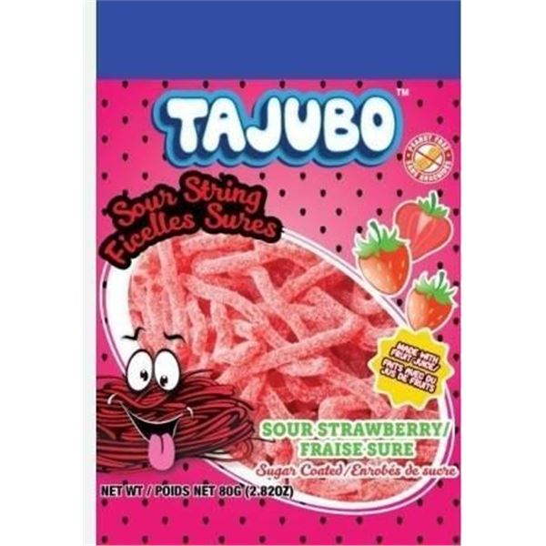 Tayubo Sour String Fries 12x80g Strawberry Candy