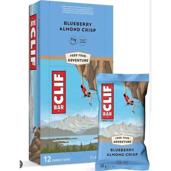 Clif Bar Blueberry Almond Crisp Energy Bars, 12 Count, 68g Each