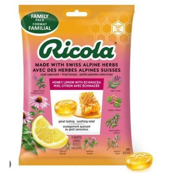 Ricola Honey Lemon With Echinacea Lozenges – 8×19 Count