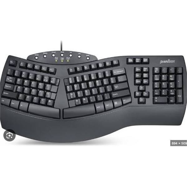Perixx PERIBOARD-512 Wired Full-Size Membrane Ergonomic Keyboard