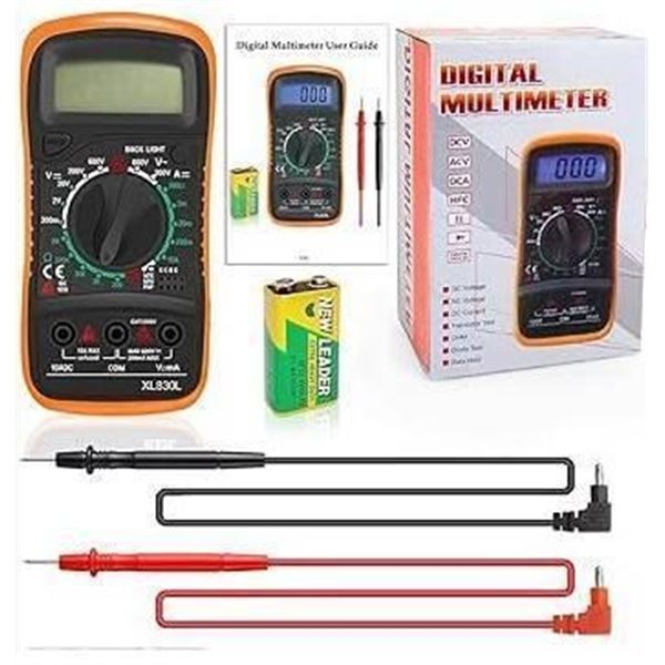 XL830L Digital Multimeter with Battery and Test Leads