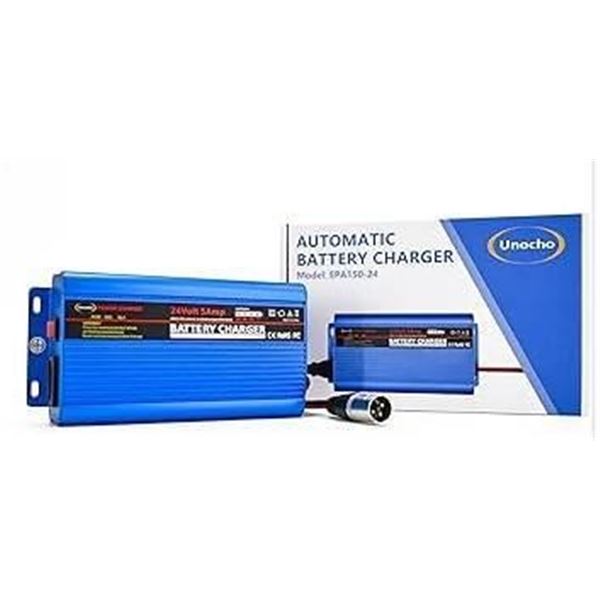 Unocho Automatic Battery Charger Model EPA150-24, 24V 5A