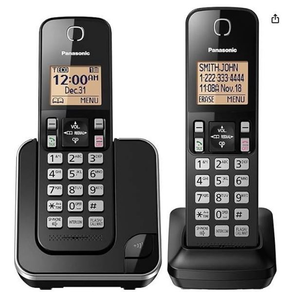 Panasonic KX-TGC382C Digital Cordless Phone with Two Handsets