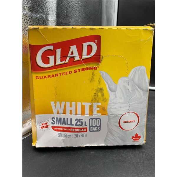 Glad Small White Unscented Garbage Bags 25 L Capacity, 100 Bags