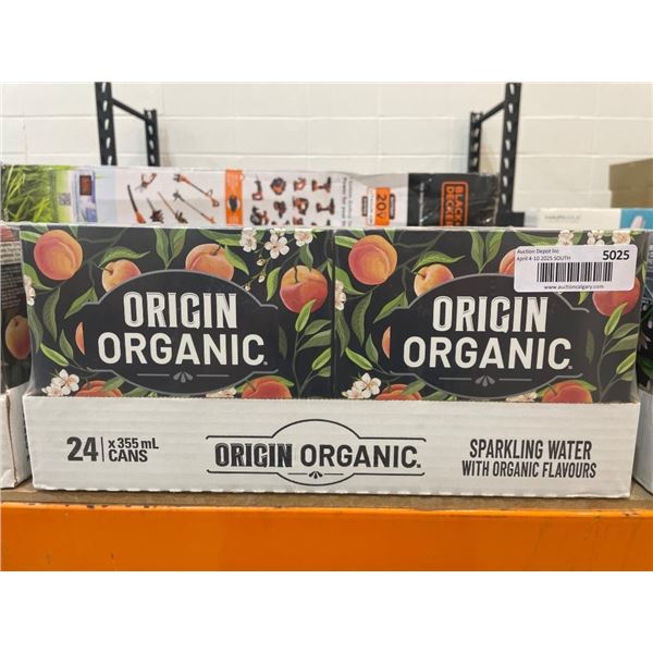 Origin Organic Sparkling Water, 24 x 355 mL Cans with Organic Flavors