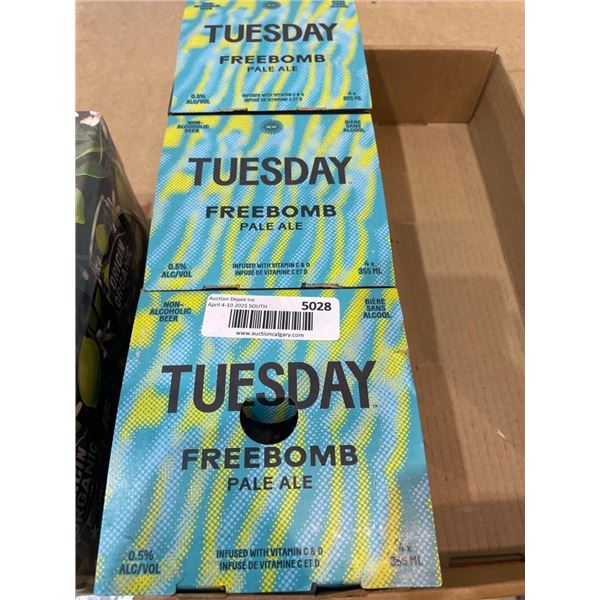 Tuesday Freebomb Non-Alcoholic Beer 3 x 4-Can Pack, 355ml Each