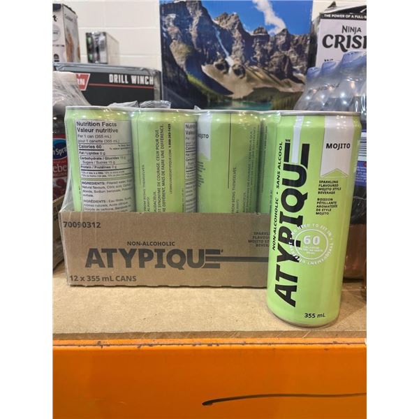 Atypique Non-Alcoholic Mojito Beverages, 12 x 355 mL Cans