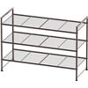 Image 1 : Simple Houseware Stackable Wire Grid Shoe Rack in Bronze