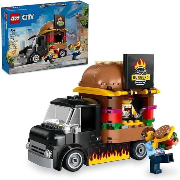 LEGO City 60258 Burger Truck Building Set with 194 Pieces