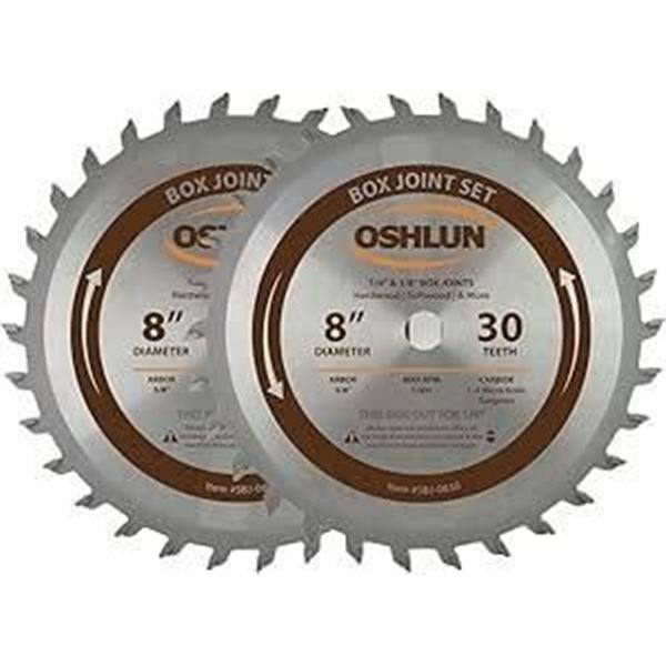 Oshlun 8-Inch 30-Tooth 1/4-Inch and 3/8-Inch Finger Joint Set