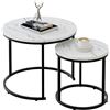 Image 1 : Aboxoo HM2325 Black and White Marble Nesting Coffee Tables