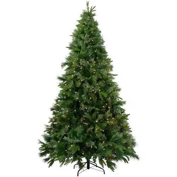 7-7.5FT Flocked Tree With RGB Light and UL Certification