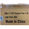 Image 3 : 7-7.5FT Flocked Tree With RGB Light and UL Certification