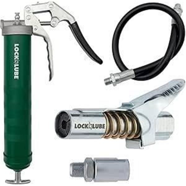 LockNLube Heavy-Duty Pistol Grip Grease Gun Kit